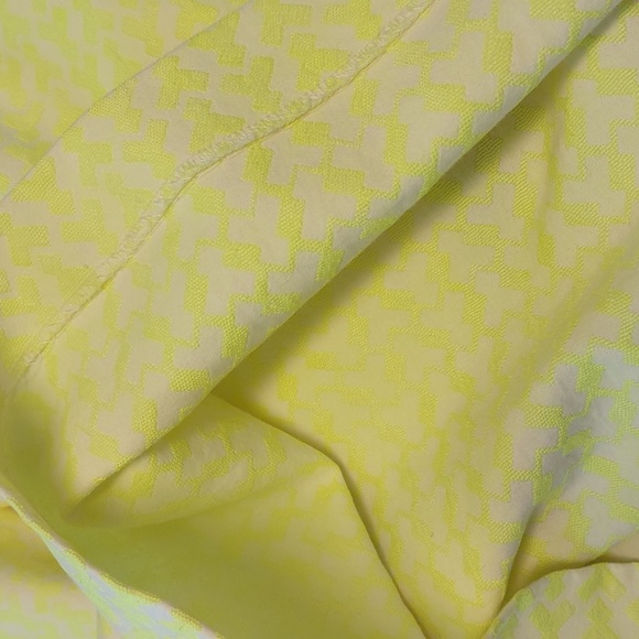 J Crew Neon Yellow and Deep Blue Geometric Print Midi Sheath Dress Size 2 EUC - Picture 16 of 16